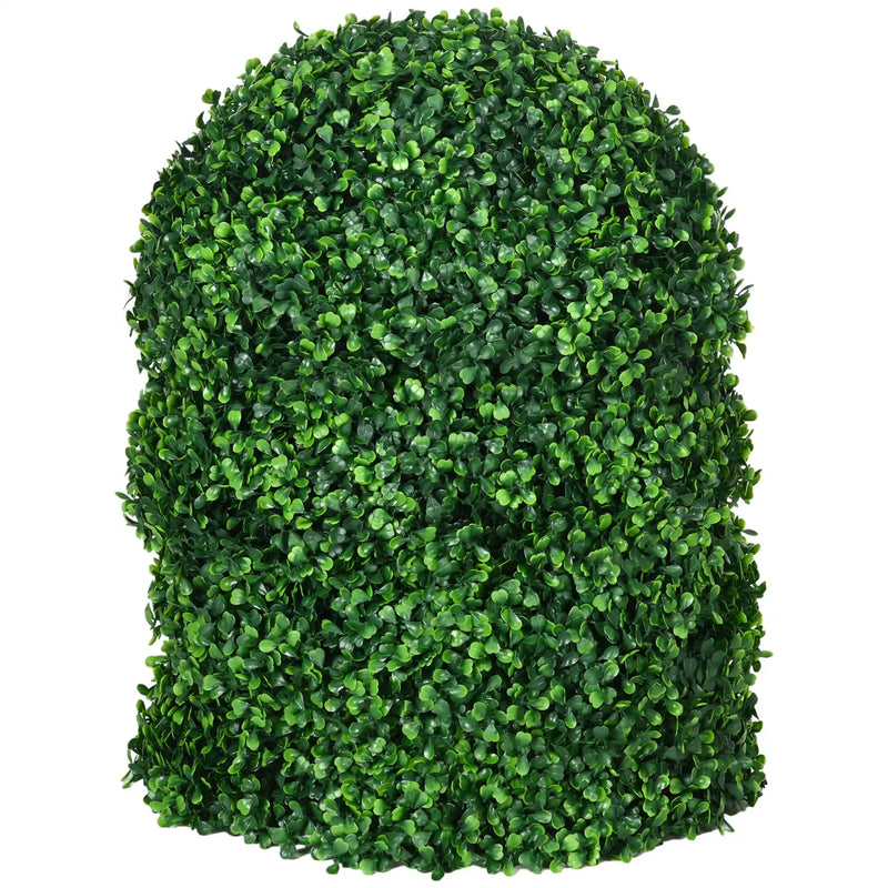 HOMCOM Set of 2 15.75 Inch Artificial Ball Boxwood Topiary Trees Balls, Indoor Outdoor Fake Plants for Home, Office & Living Room Decor
