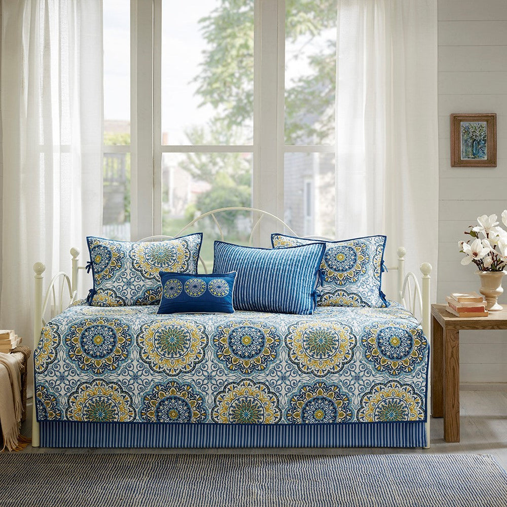 6 Piece Reversible Daybed Cover Set Blue Daybed Media 2