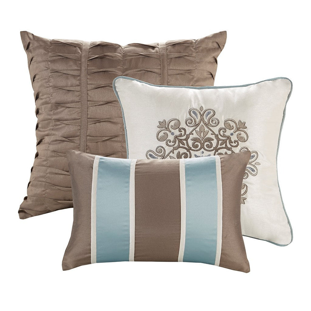 Jacquard 7 Piece Comforter Set Blue King Media 3