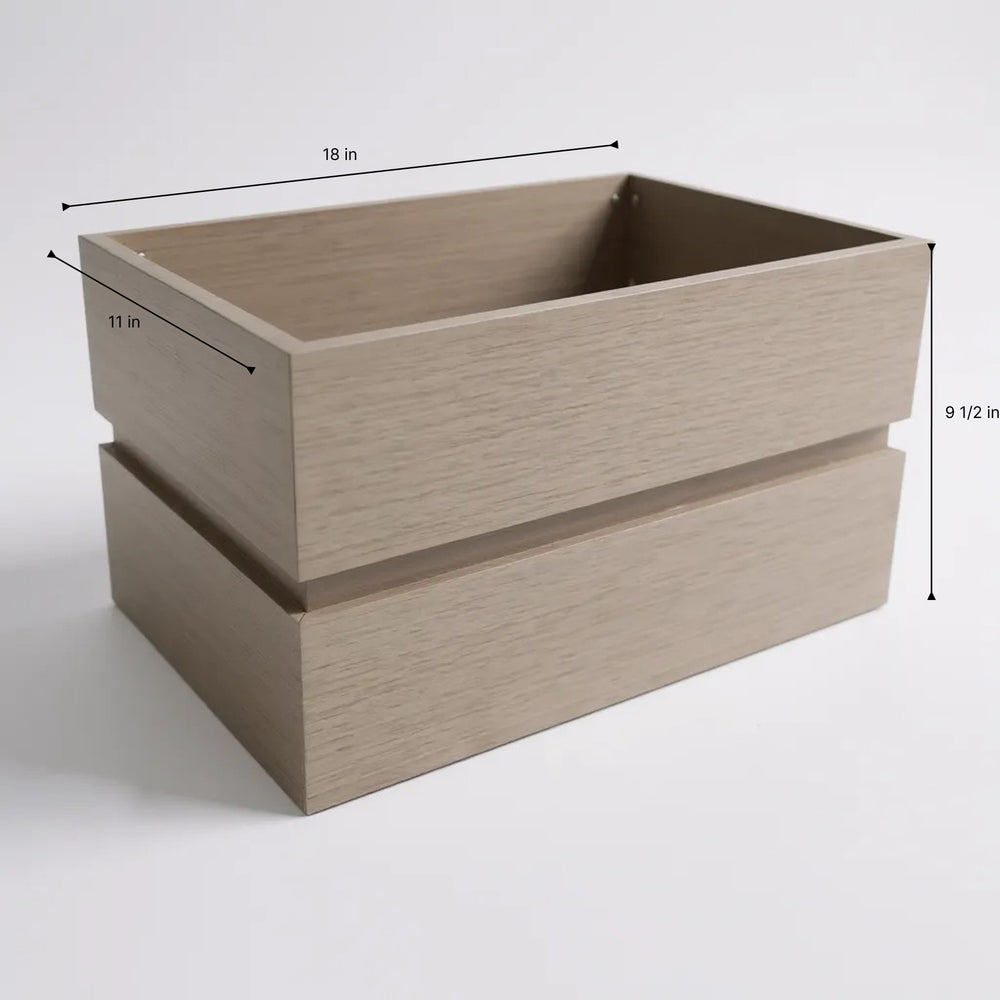 Rectanglar Terrace Planter Short - Grey Brown Media 6