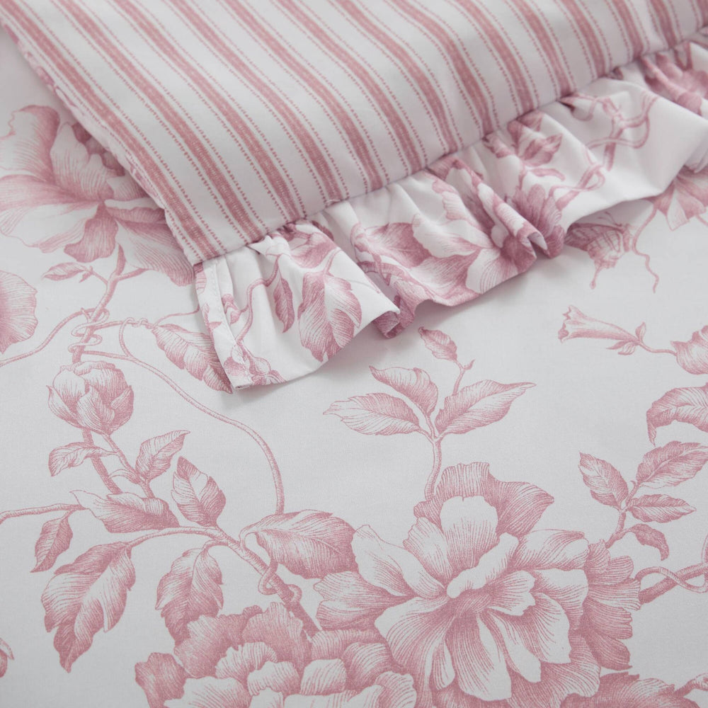 5 Pieces Full/Queen Comforter Set with Decorative Pillows,Pink Media 11