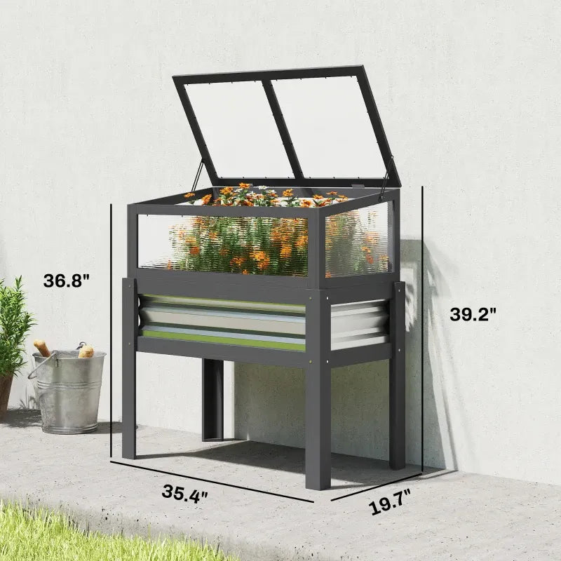 Flowers Box,Elevated Planter Box,Raised Garden Bed Media 7