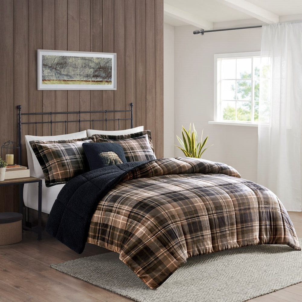 King Plush to Sherpa Down Alternative Comforter Set Media 1