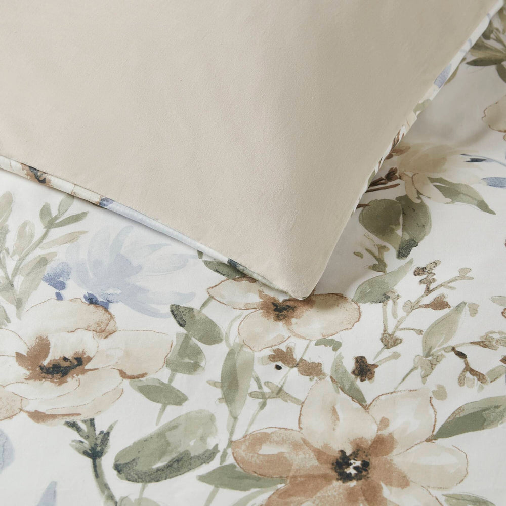 5PCS Full/Queen  Cotton Sateen Print Duvet Set Media 17