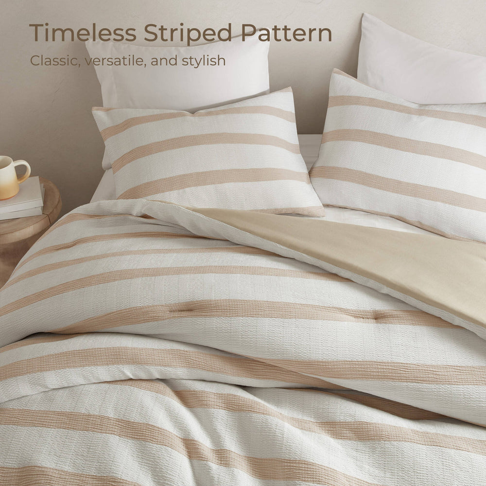3-Piece Full/Queen Yarn-dyed striped comforter Media 8
