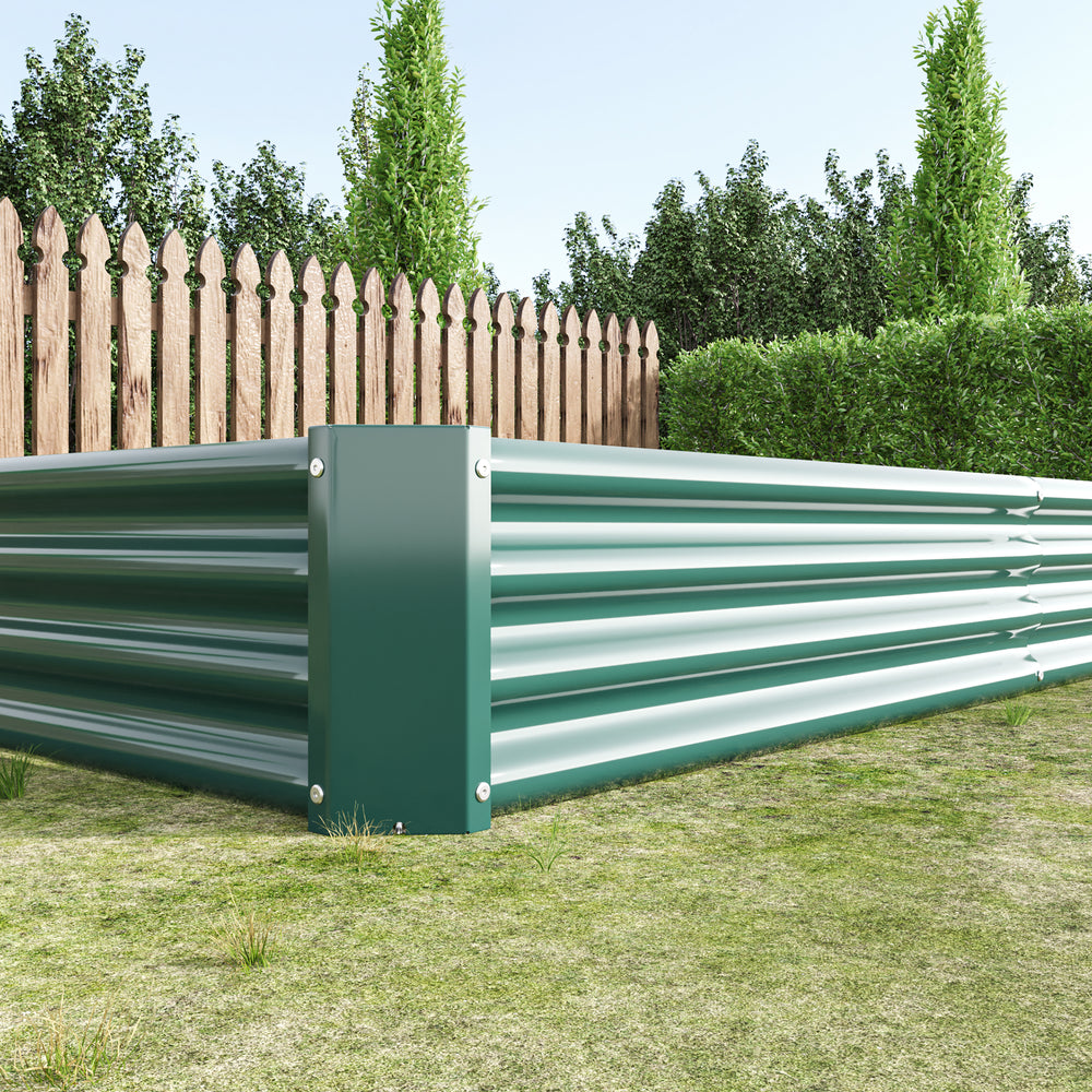 Raised Garden Bed Kit - Metal Raised Bed Garden 7.6x3.7x0.98ft for Flower Planters, Vegetables Herb Green Media 2