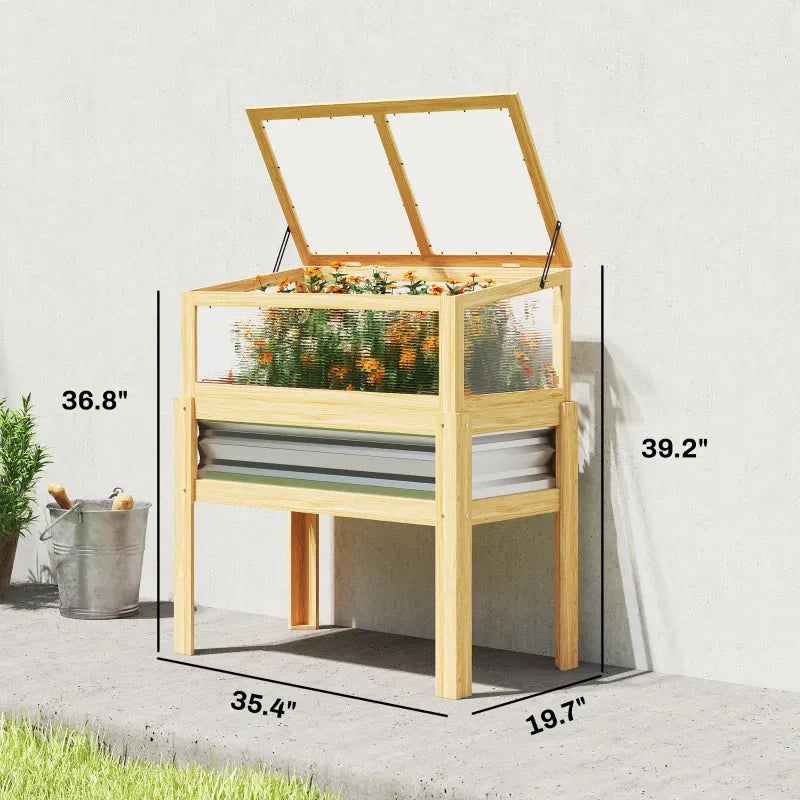 Stylish Flowers Box,Elevated Planter Box,Raised Garden Bed Media 7