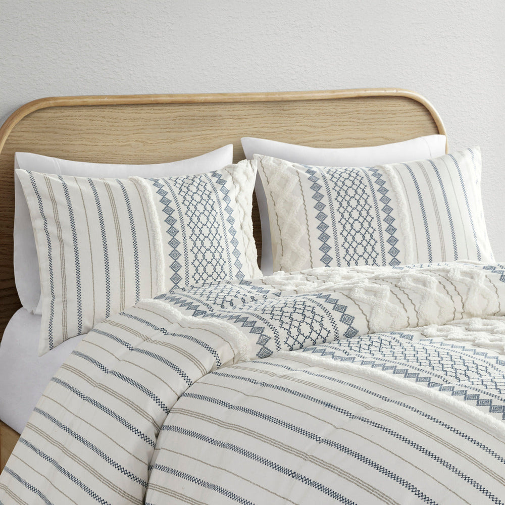 King/Cal King Cotton Printed Duvet Cover Set with Chenille Media 13