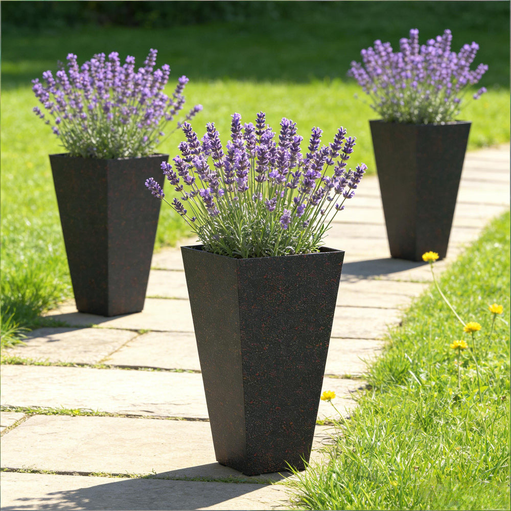 Set of 3 Flower Pots,Tall Planters Media 2
