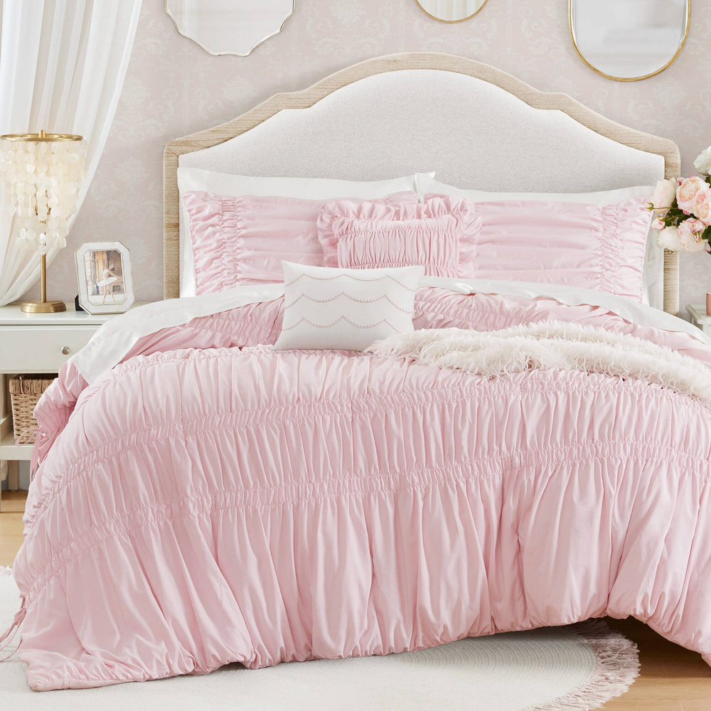 5 Pieces Full/Queen Comforter Set,Pink Media 9