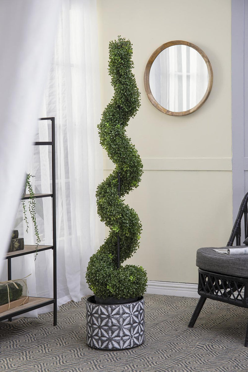 10.5x10.50x60' 5 Foot Tall Artificial Spiral Boxwood Topiary
