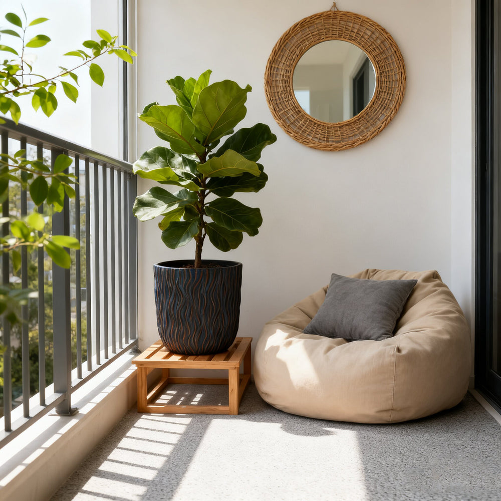 Large Round Planters Set of 2 (15.75'x14.96' & 12.2' x13.39'') - Lightweight Magnesium Oxide Plant Pot with Texture -Concrete Planter Pots with Drainage Hole – Indoor & Outdoor Use Media 4