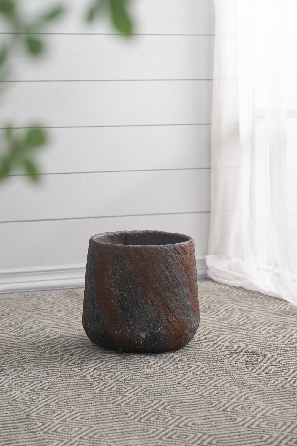 12.6x12.6x11.8' Cement Planter Small, Indoor Outdoor Garden Functional Decor Media 4
