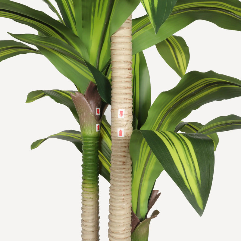 5' Artificial Dracaena Tree with Black Plastic Pot, 1pc/set