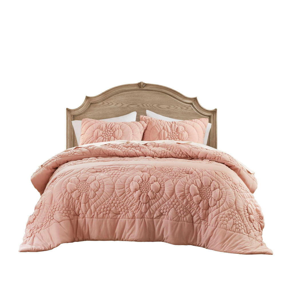 3-Piece King Comforter Set,Pink Media 15