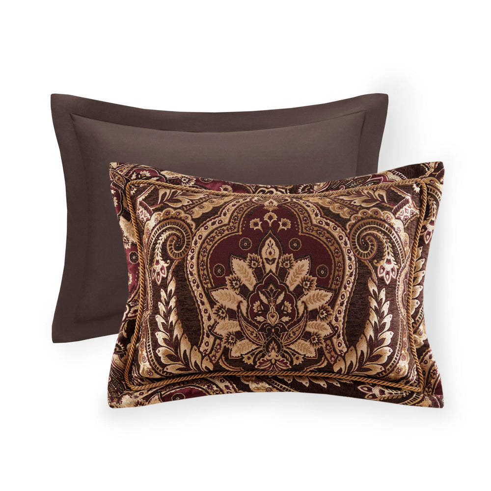 4 Piece Comforter Set Burgundy Queen Media 6