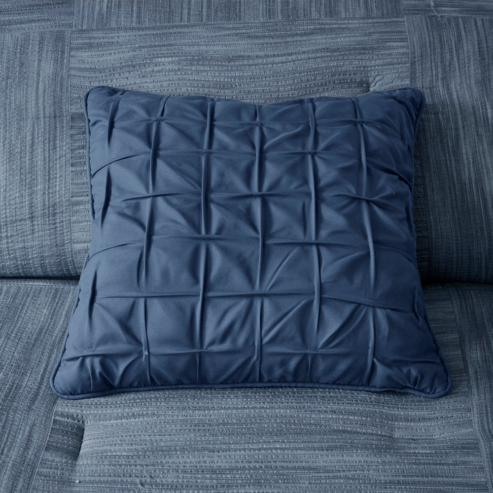 7 Piece Printed Seersucker Comforter Set Navy Cal King Media 3