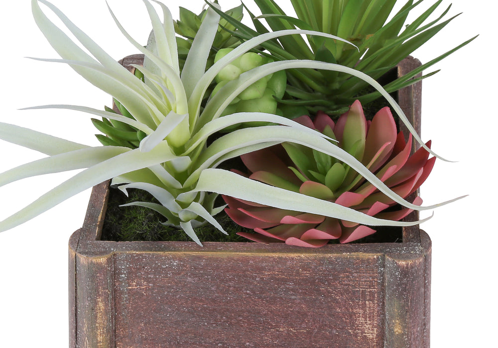 Artificial Plant, Set Of 2, 10' Tall, Succulent, Table, Brown Wooden Pots, Contemporary, Modern Media 4