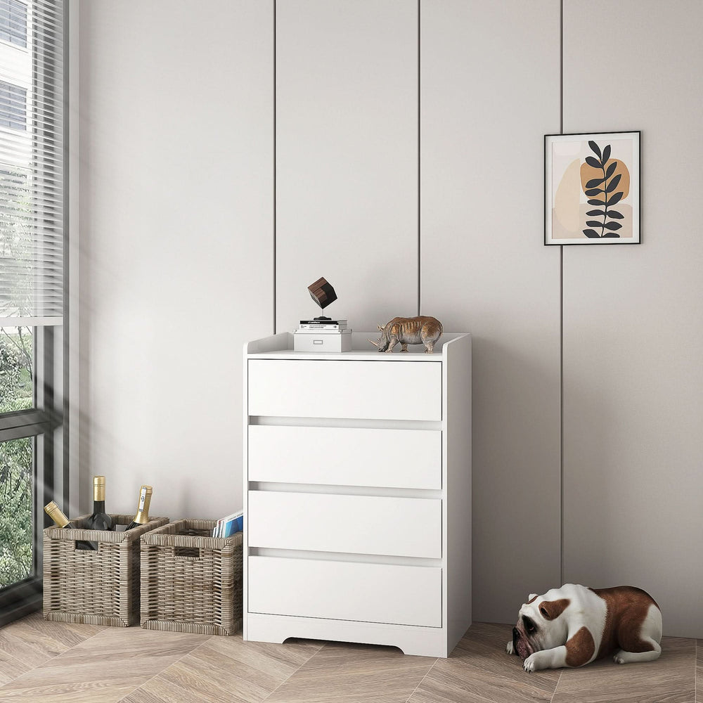Bedroom Dresser Waterproof Minimalist White Cabinet Storage Organizer Media 10