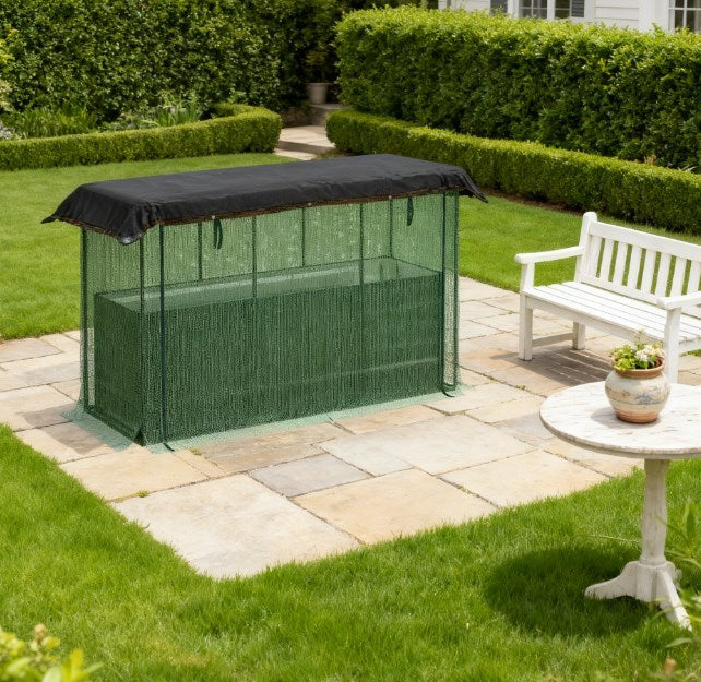 Raised Garden Bed,Galvanized Steel Planter Box with Crop Cage and Shade Cloth,for Flowers, Veggies and Herbs Media 8