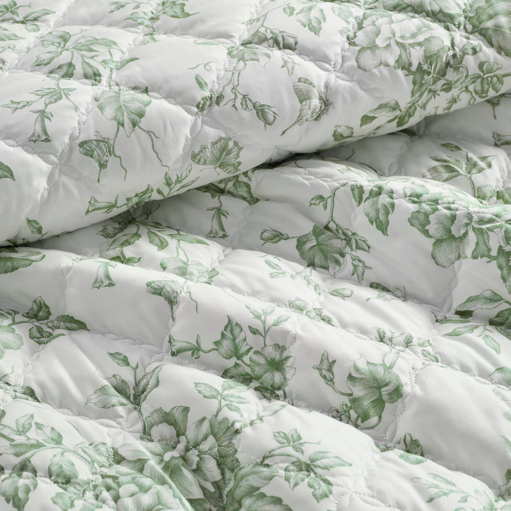 4 Pieces Full/Queen  Quilt Set with Decorative Pillow,Green Media 18