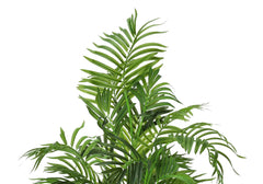 Artificial Plant, 47' Tall, Areca Palm Tree, Indoor, Faux, Fake, Floor, Greenery, Potted, Real Touch, Decorative, Green Leaves, Black Pot perspective
