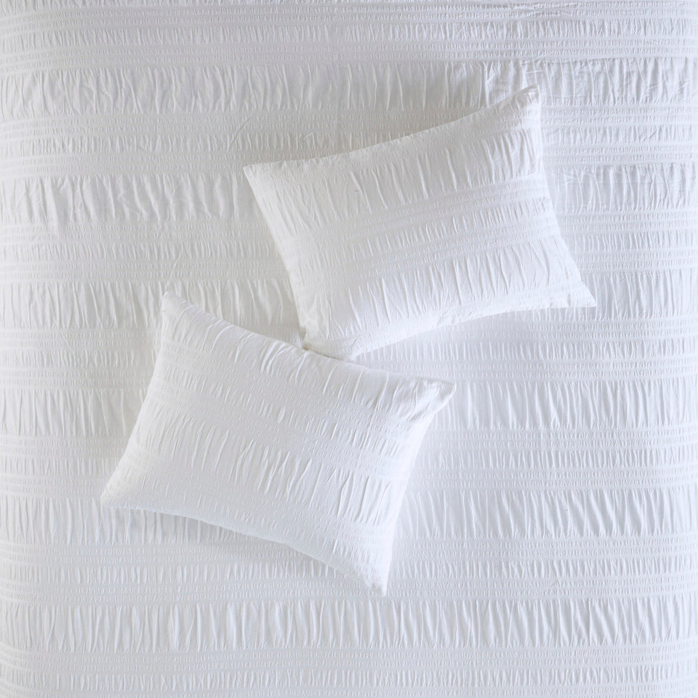 King/Cal King 4 Piece Cotton Seersucker Duvet Cover Set Media 15
