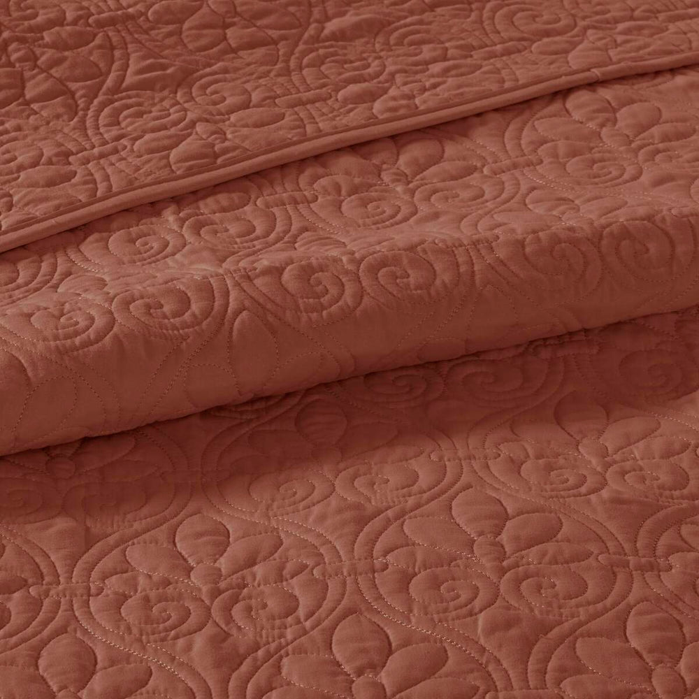 3 Piece Reversible Quilt Set Clay Red Full/Queen Media 12