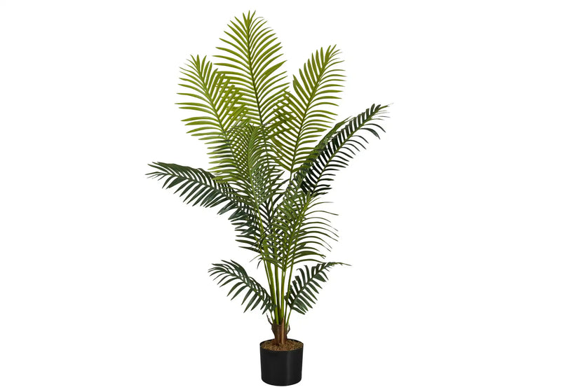 Artificial Plant, 57' Tall, Palm Tree, Indoor, Faux, Fake, Floor, Greenery, Potted, Real Touch, Decorative, Green Leaves, Black Pot