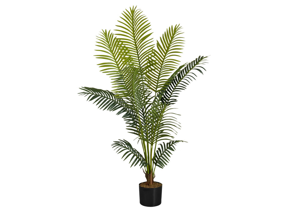 Artificial Plant, 57' Tall, Palm Tree, Indoor, Faux, Fake, Floor, Greenery, Potted, Real Touch, Decorative, Green Leaves, Black Pot Media 3