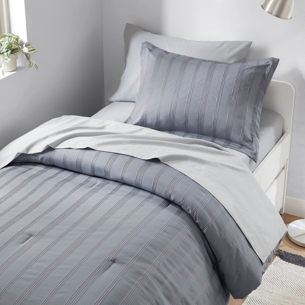 5-Piece Twin/Twin XL Woven Striped Comforter Set Media 12