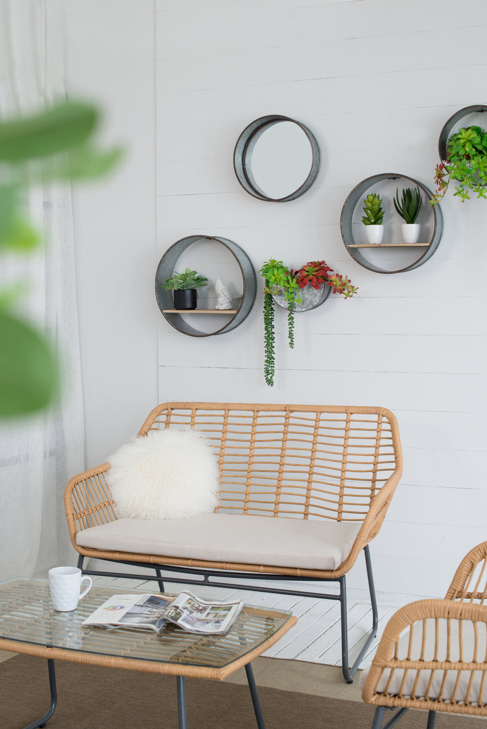 Farmhouse Round Metal Wall Planter, 5 Piece Media 14