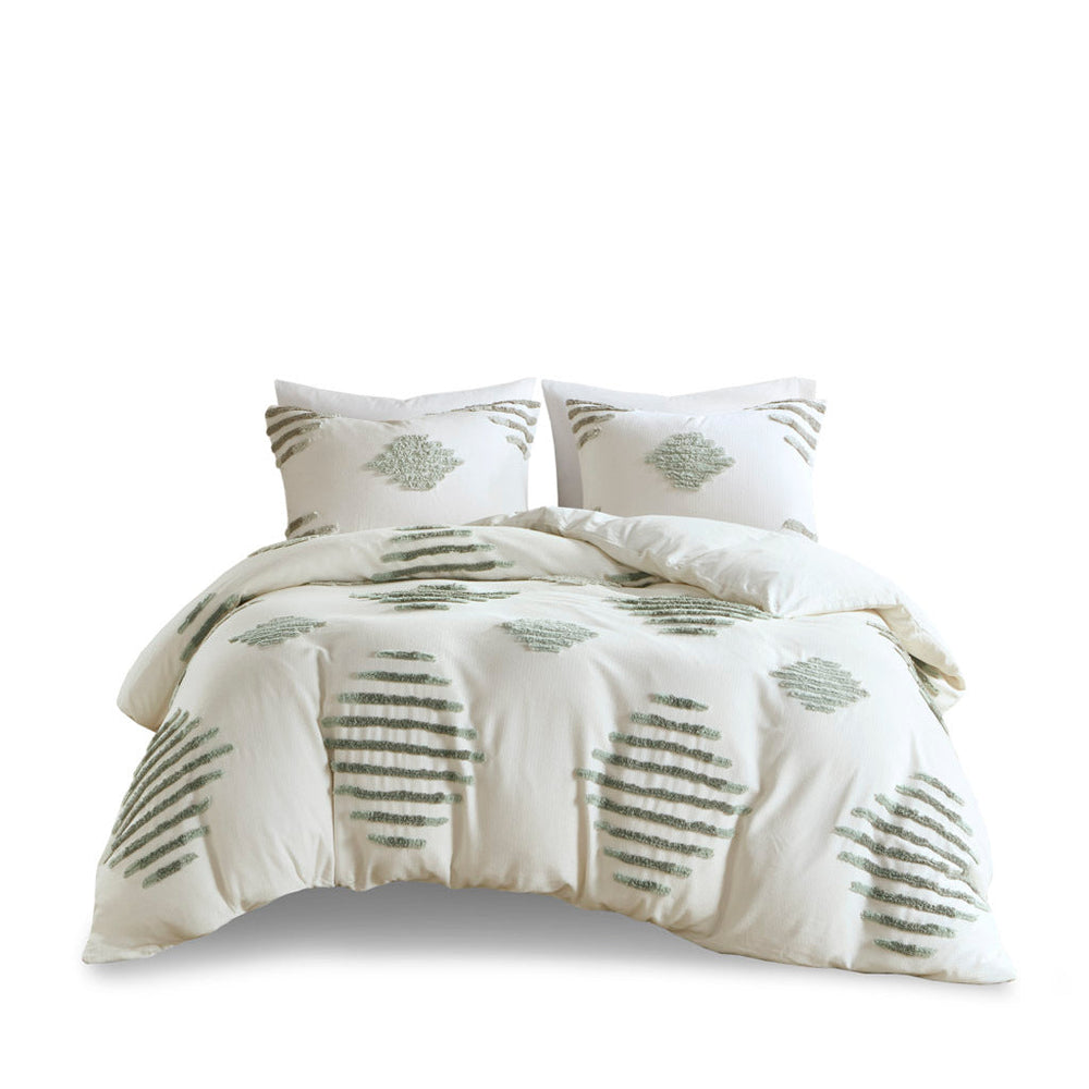 Full/Queen 3 Piece Cotton Blend Chenille Duvet Cover Set Media 5