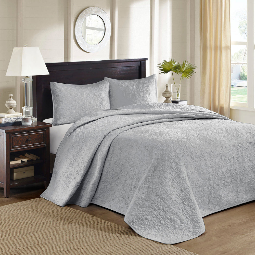 Reversible Quilt Set Grey Twin/Twin XL Media 1