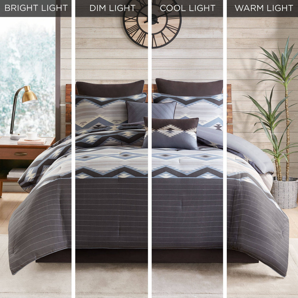 8-Piece Cal King Comforter Set,Blue Media 5