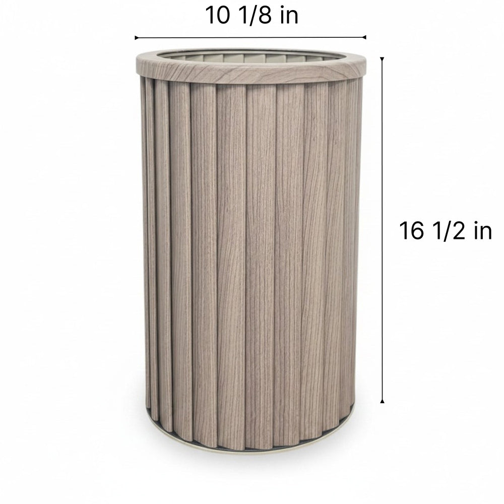 Round Strata Column Planter MD - Ash Brown Media 3