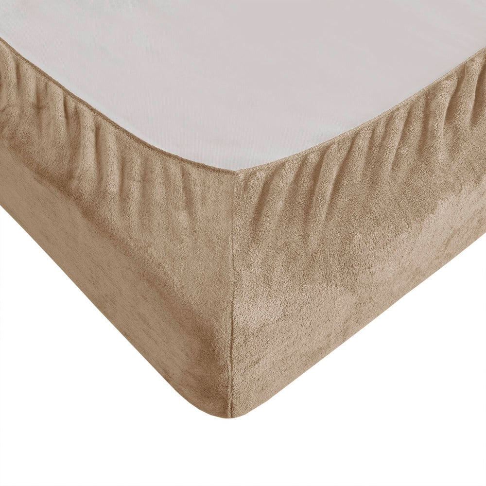 4 PCS King Micro Plush Sheet Set Taupe Media 14
