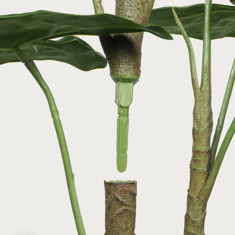 30'' Artificial Tropical Alocasia Leaf Plant With White Pot 2pc/set