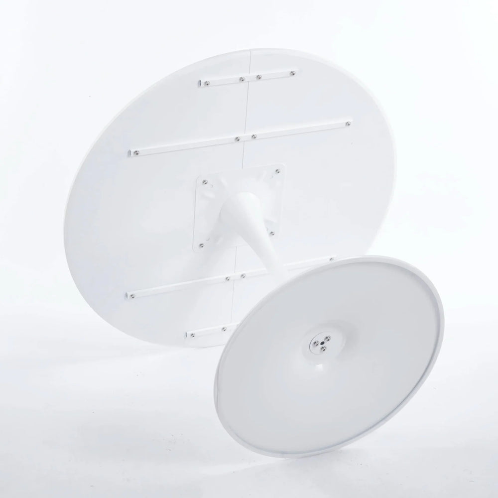 Round Dining Table White Top & Pedestal Base Mid Century Style For 4-6 People Media 3