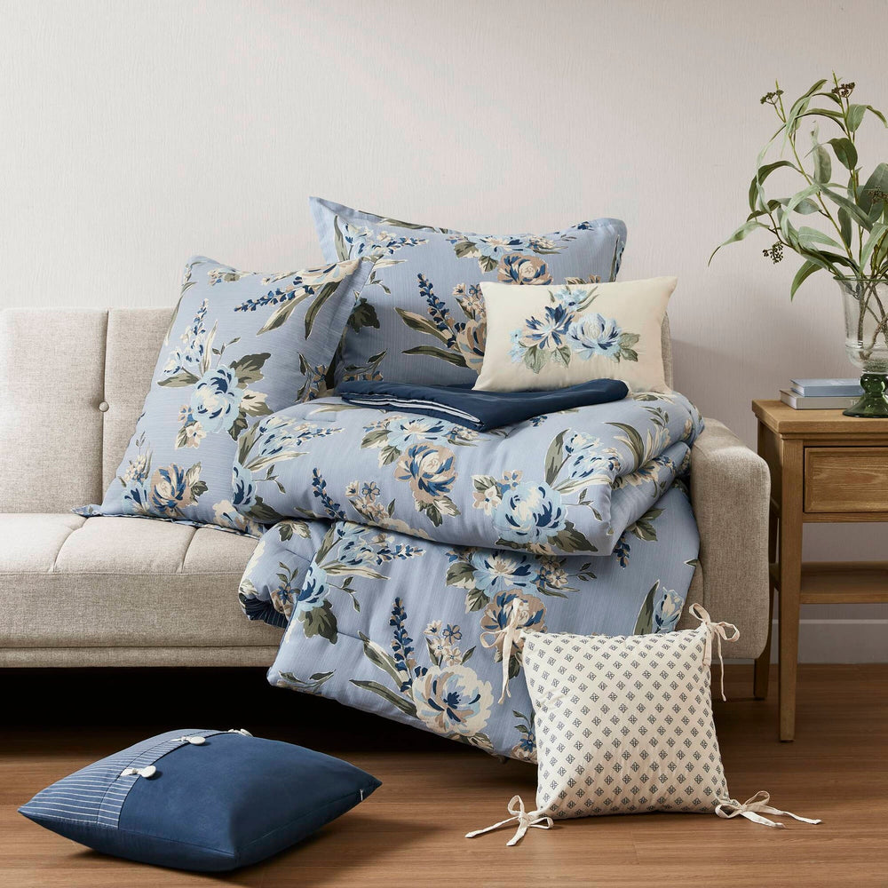7PCS Cal King Vintage Floral Comforter Set Media 13