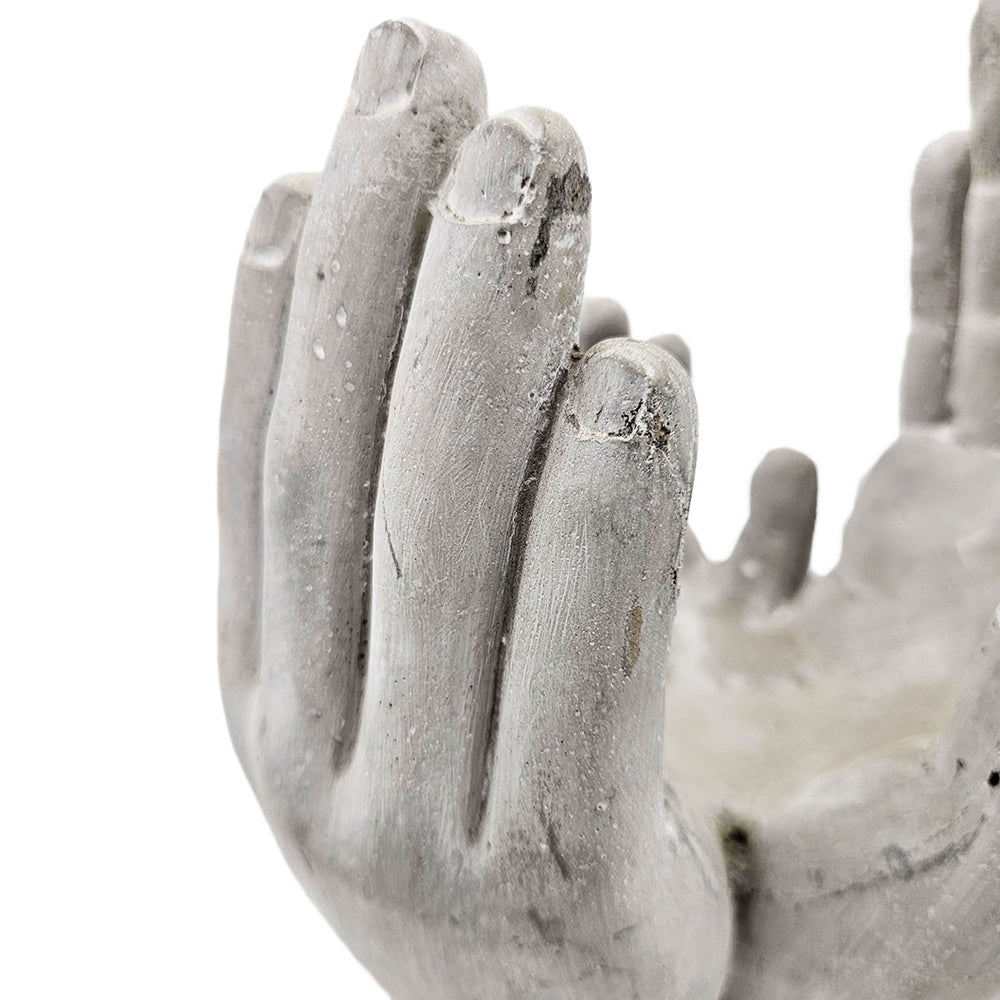 Set of 2 6x6x9' Accepting Hands Accent Cement Hand Decor Media 9