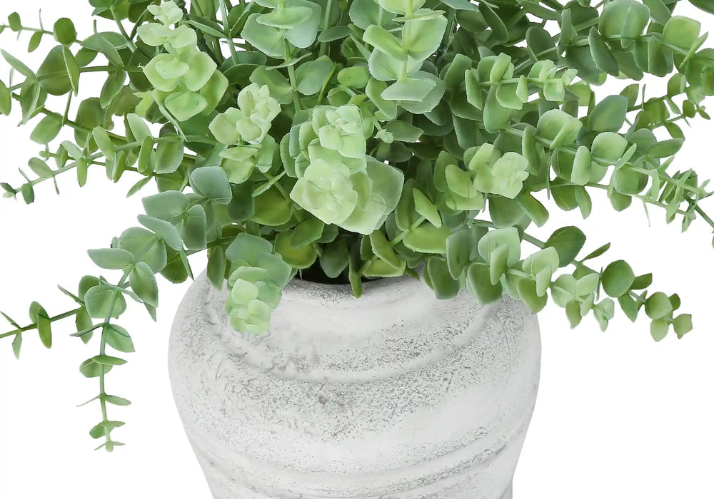 25438734 Artificial Plant, Set Of 2, 16' Tall, Eucalyptus Grass, Table, White Pots, Contemporary, Modern     DTY Store
