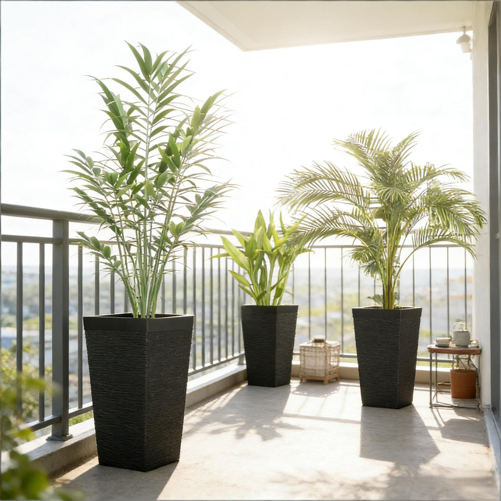 Modern Design Stackable Tapered Planters,Set of 3 Outdoor Planters Media 2