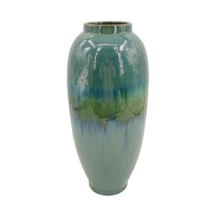 Decorative Ceramic Vase With Blue And Green Reactive Glaze perspective