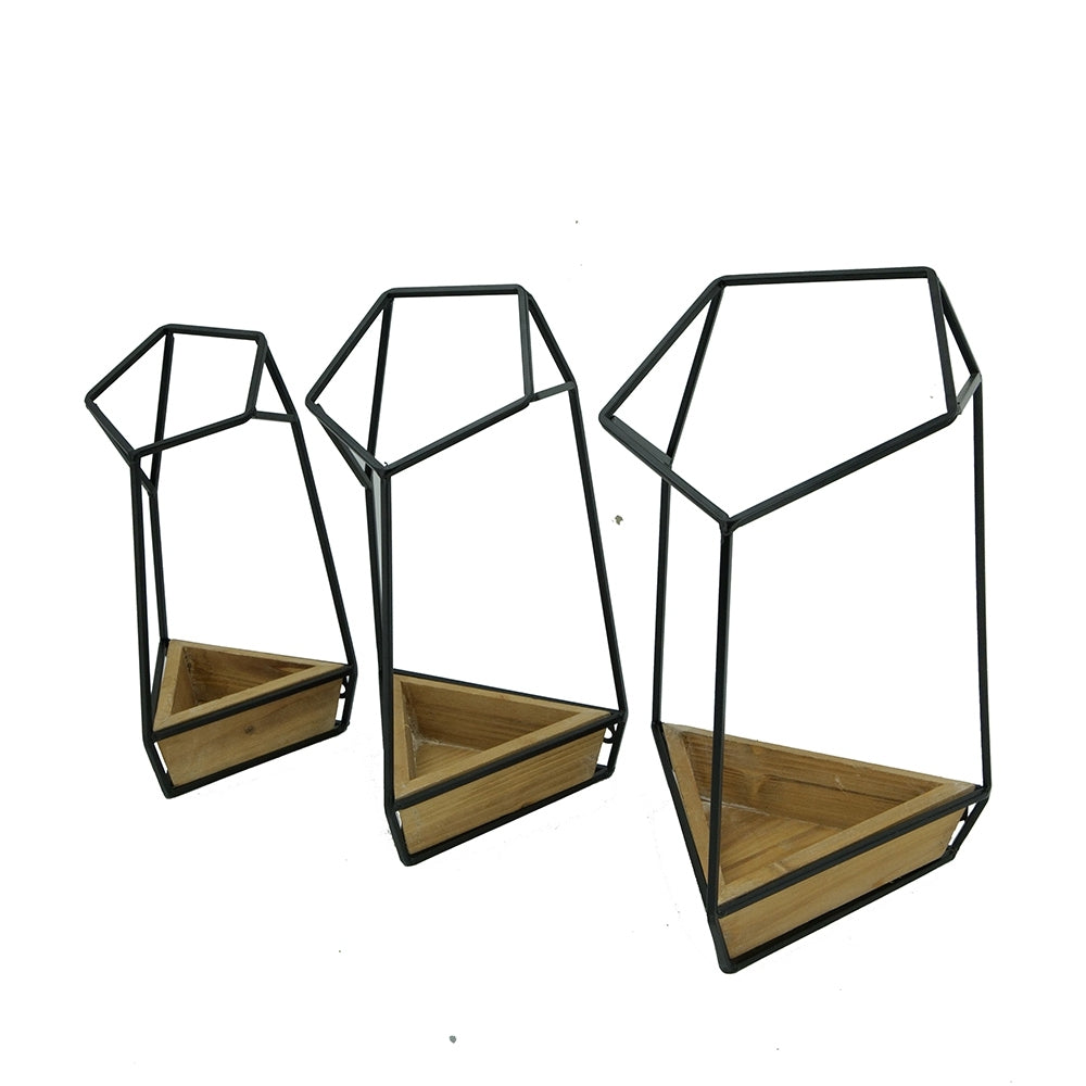 Set of 3 Felix Wall Planter, L:10x10x16.5'  M:8.5x8.5x15.5' S:7x7x13.5' Media 3