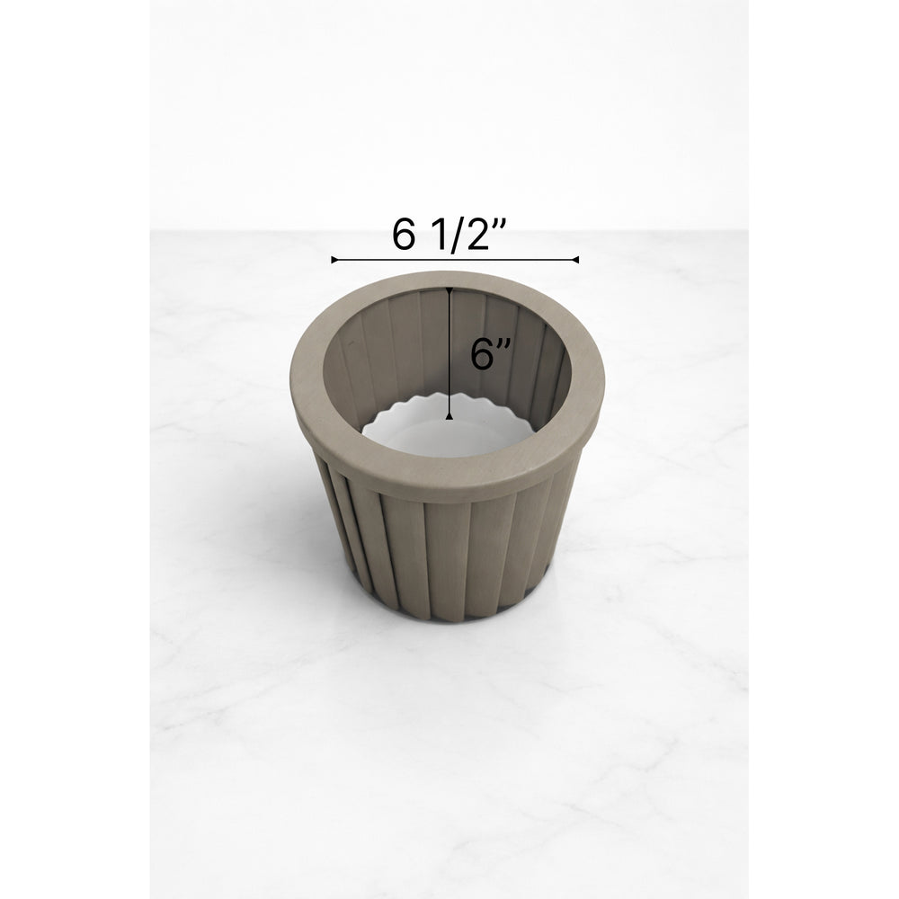 Round Strata Column Planter SM - Grey Brown Media 4
