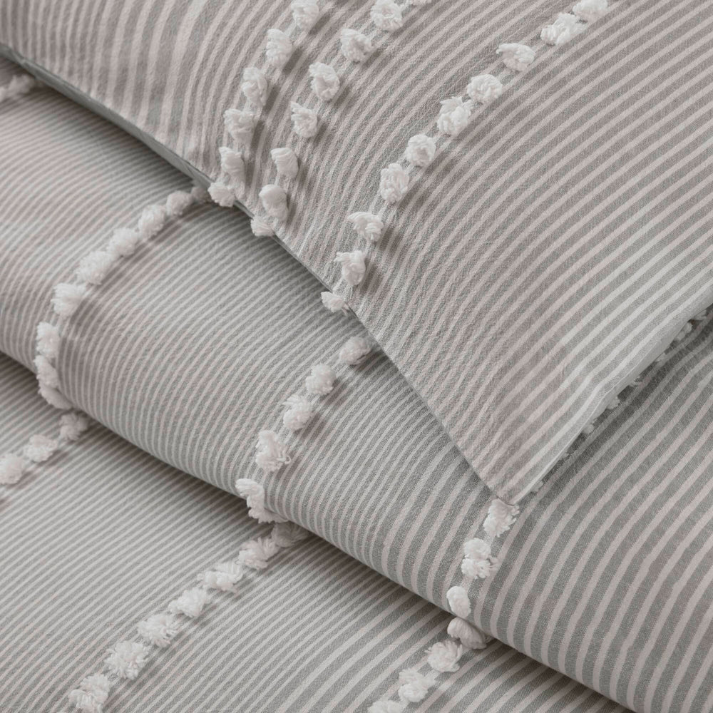 3- Piece King Cotton Yarn Dyed Duvet Cover Set Media 14