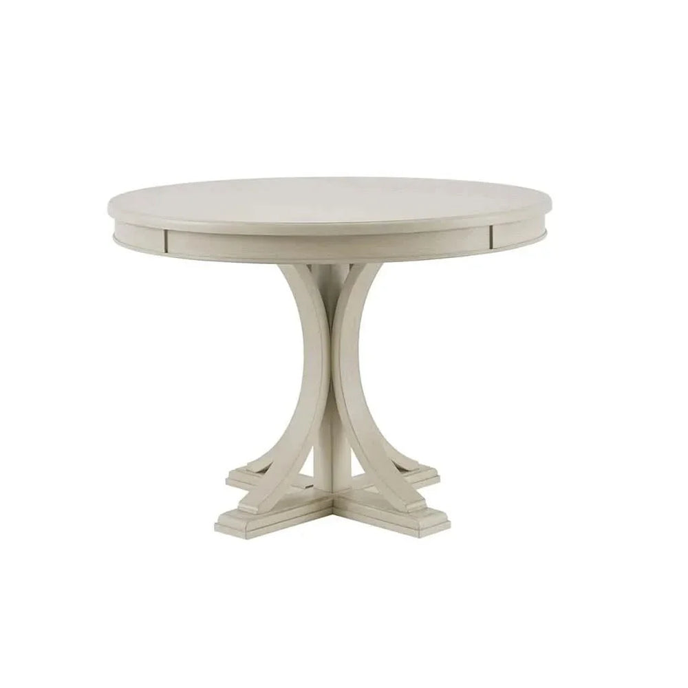 Round Dining Table Solid Wood Cream Finish Seats 4 To 6 Dining Room Media 6