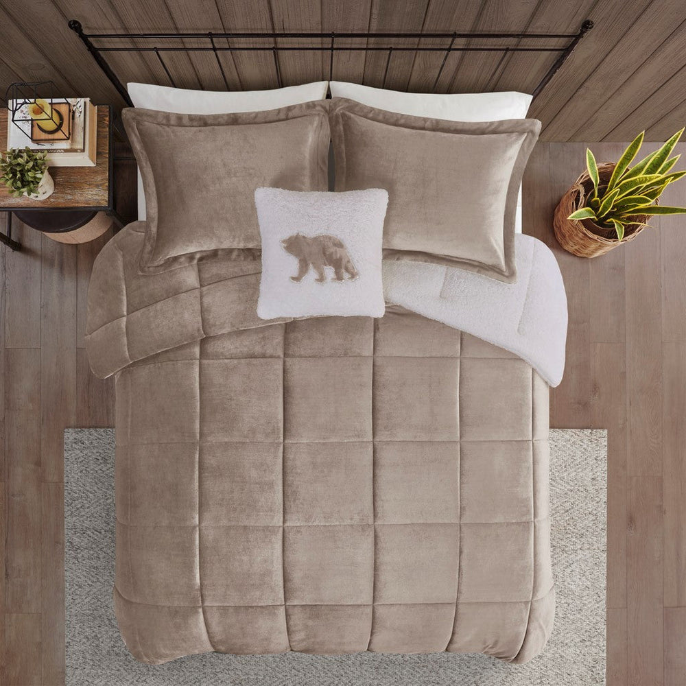 King Plush to Sherpa Down Alternative Comforter Set Media 5