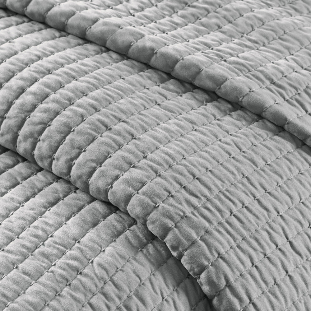 2 Piece Quilt Set Grey Twin/Twin XL Media 10